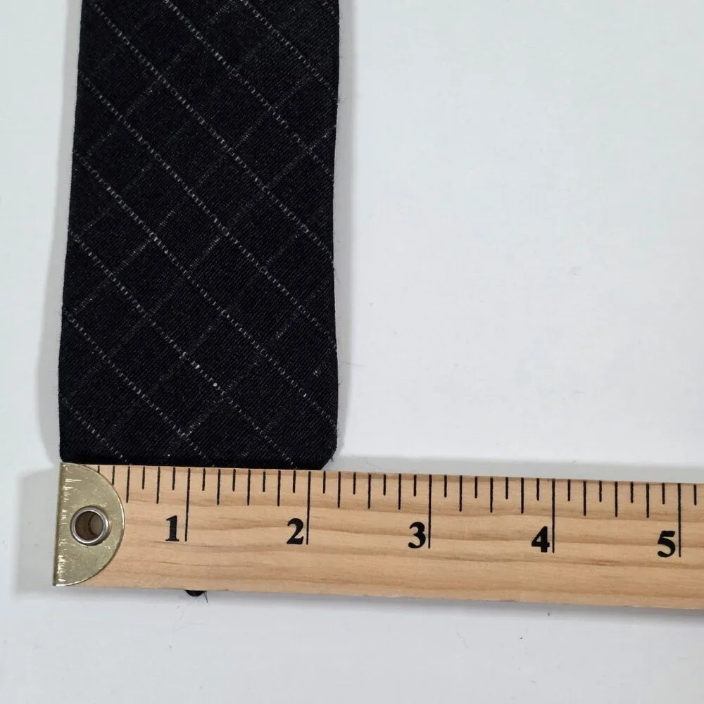 Hugo Boss Wool Silk Tie Gray Geometric Preppy Office Italy W 2.25